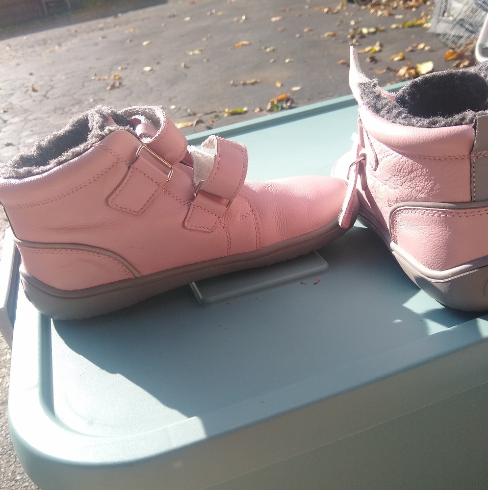 Pink Kids Winter Shoes with Velcro Straps